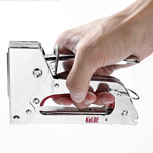 Hand Staple Gun Kit, KeLDE Light Heavy Duty Stapler Tacker fit JT21 Staples, Includes 1500pcs 1/4, 5/16, 3/8 Inch Staples Set