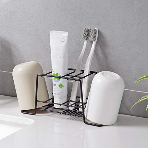 Clearance Sale!DEESEE(TM)Household Toothbrush Holder Bathroom Teeth Brushing Cup Mug Cup Rack (Black)