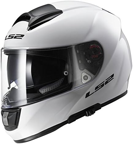 LS2 FF397 VECTOR FULL FACE FIBREGLASS MOTORCYCLE HELMET WITH DUAL VISORS (GLOSS WHITE, XX-SMALL)