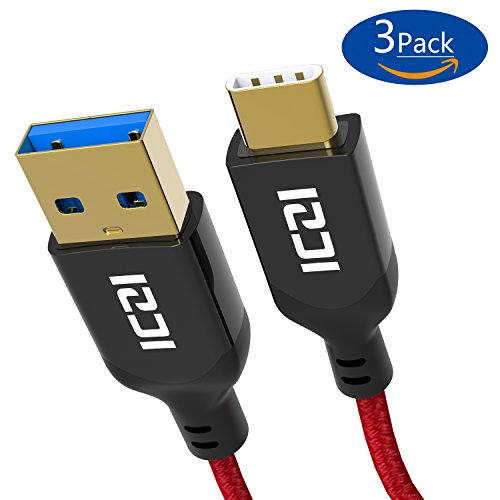 ICZI Type C Cable(3 Pack,3.3ft/1m), USB C to USB 3.0 Typc C Cable Nylon Braided Charging Cable for Samsung Galaxy Note 8/S8/S8 Plus, Huawei Mate 10 Pro, Ninetendo Switch, Macbook, Chromebook Pixel