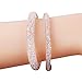 Miraculous Garden 2pcs Rose Gold Plated Clear Crystal Couple Link Mesh Bracelet