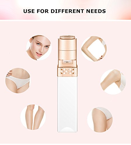 Women Shaver [Battery Included] Facial Hair Remover for Women Lipstick Electric Bikini Trimmer/Lady Shaver/Razor for Upper Lip, Chin, Face, Legs, Arms with LED Light Using Smooth Glide Technology - Thumbnail 3