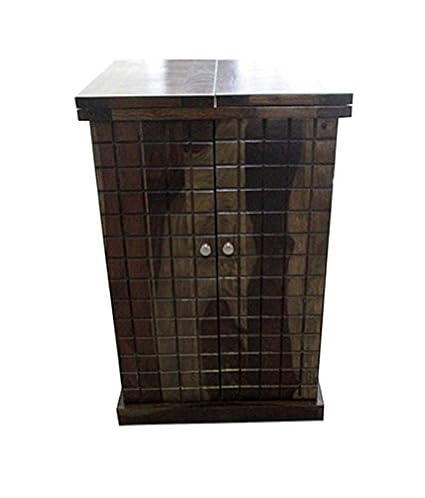 Ringabell Turtle Solid Woods Folding Bar Cabinet (Rich Honey Finish)