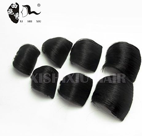 7PCS/lot Remy Hair Clip In Hair Extensions Short Straight Hair Pieces For Women amd Man (Natural Black)
