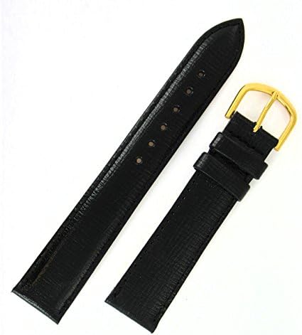 Oats Grain Leather Watch Strap 18 mm Black