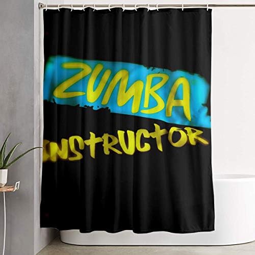 Zumba Instructor Blakc Teal Bathroom Shower Curtain Decorative Toilet Celebrate Ornament Picks Set Prints Themed All Supplies Accessories Sale Indoor Home Room Restroom Ornament