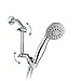HANEBATH 4 Inch Brass Shower Arm Shower Head Combo Adjustable Height Arm Mount ,Brushed Nickel