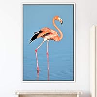 Framed Canvas Wall Art Single Bird Birds Expressive Farmhouse/Country Multicolor Photography Portrait Single - 16x24 inches