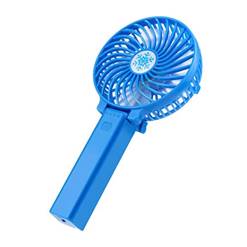 Dacawin Mini Portable Hand-held Desk Fan Cooler Cooling USB Rechargeable Air Conditioner (Blue)