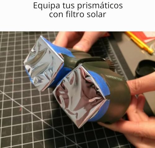 Filtro Solar para Telescópio, Binóculos e Câmara | Foil solar DIY para Eclipse, Spotting e Fotografia de Sol | OD 5.6 | ISO 12312-2 Testado | 150 x 150 mm