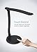 MoKo LED Desk Lamp, Portable with 1000mAh Rechargeable Battery, Eye-Caring Working/Reading/Studying Table Kids Lamp, Continuously Dimmable, Touch Control, Adjustable Arm, Black