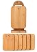 HTB 6 Piece Bamboo Cutting Board Sets with Stand Holder,Best Kitchen Cutting Board Set,Bar Cutting Board for Fruits