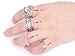 SUNSCSC Vintage Retro Silver Elephant Joint Knuckle Nail Rings Set of 4 Rings