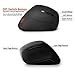 VELOCIFIRE Wireless Vertical Ergonomic Mouse, USB 2.4G, 3 Adjustable DPI Levels 800/1200/1600 and Side Controls(Black)