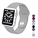 Sxciw AL231 Apple Watch Band, Soft Silicone Sports Replacement Wristband For Apple Watch, 38 mm - Medium/Large - Light Gray