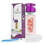 Dajour Infuser Water Bottle,No BPA Sports Flavor Fruit Infusion Bottle, Recipe EBook and Cleaning Brush, 27 oz.
