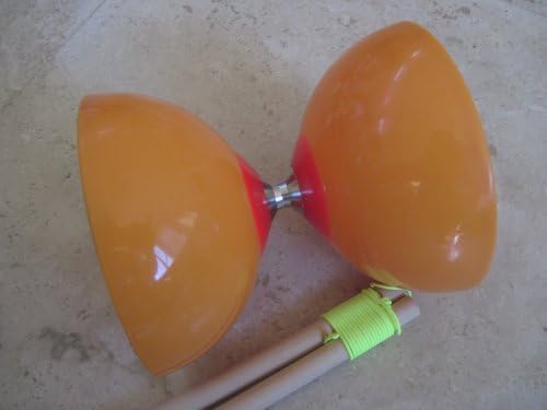 SUNDIA Orange Color Fixed Axis Weight Balanced Diabolo Yo-Yo / High Acceleration Speed Bearing Axis Diabolo Yo-Yo w/ Wood Stick