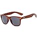 Long Keeper Wood Sunglasses for Men Women Vintage Real Wooden Arms Glasses (Brown, Grey)