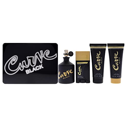 Liz Claiborne Curve Black 4.2oz EDC Spray, 3.4oz After Shave Balm, 3.4oz Shower…