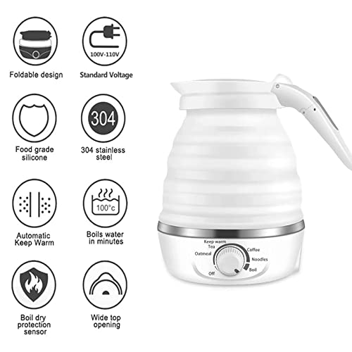 Travel Electric Kettle,700ML Collapsible Small Electric Kettle,Portable