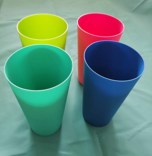 Kunststoffbecher, wiederverwendbar, spülmaschinenfest, BPA-frei, Set mit 12 mehrfarbigen groÃen Trinkbechern – Bild 4