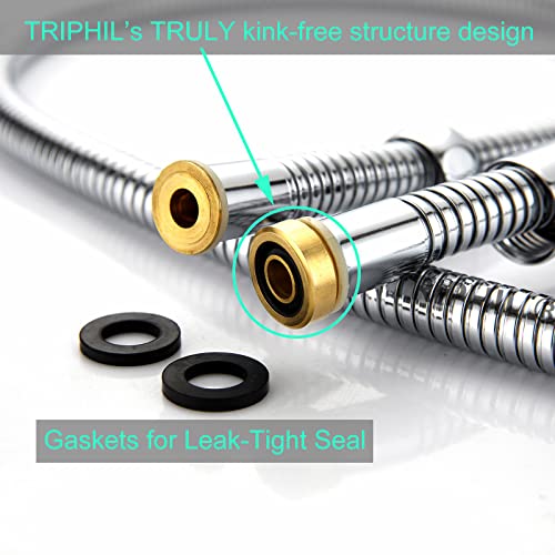 TRIPHIL Kinkfree Shower Hoses Extralong for Handheld Showerhead Hose Replacement Flexible