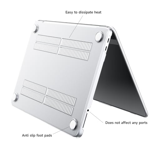 eleger Case Compatible with MacBook Neo 13 Inch A18 Pro A3404, 2026 Released, Protective Case for Mac Book Neo 13 Inch, Transparent Crystal