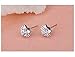 Tabwing 925 Sterling Silver imitation Diamond Crystal Inlaid Cat Stud Earrings (White)