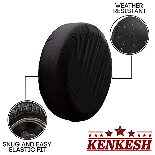 Spare Tire Cover – Must-Have Car Accessories for Your SUV, Jeep, RV, Trailer, Truck – Fit Most Wheel Sizes by Kankesh (XS(13 INCH), Black)