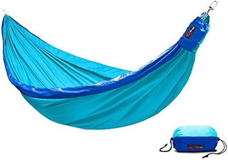 Flying Squirrel Outfitters 1st Ever Fully Adjustable Hammock, Sustainably Handmade Double Parachute Nylon Outdoor Travel Camping Hammock, Webbing Tree Straps