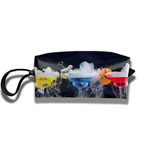 Cosmetic Bags With Zipper Makeup Bag Drinks Citrus Cocktail Middle Wallet Hangbag Wristlet Holder