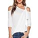 KESEE Clearance ☀ Women's Casual Cold Off Shoulder Top Blouse Hollow Out Shirts Corss Short Blouse