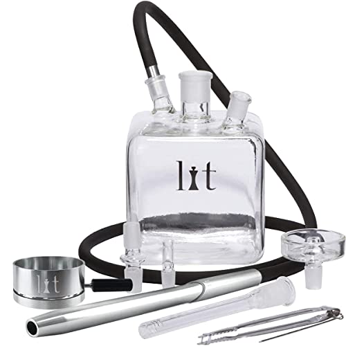 VooV Lit Cube All Glass Hookah Set (Clear Glass) Pricepulse