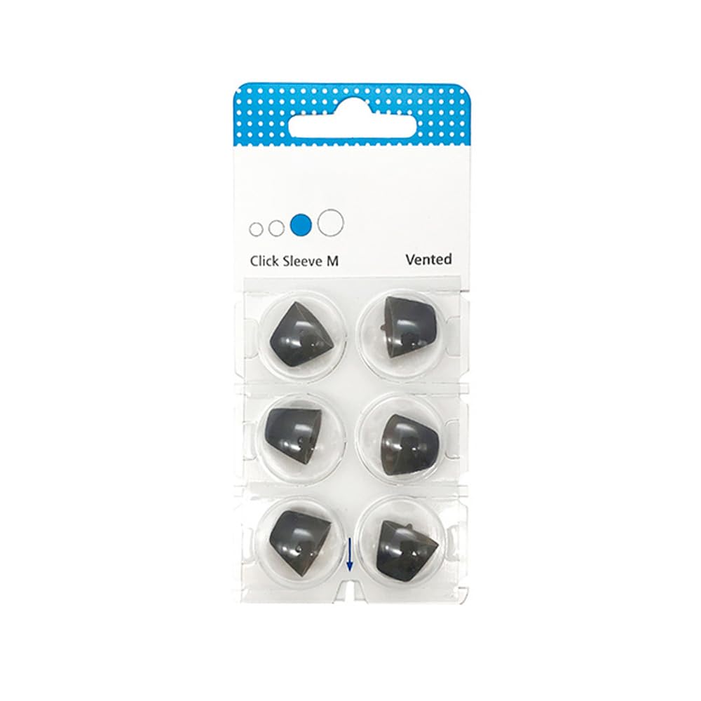 Hearing360 6 Domes Domes Click-Sleeve Open Vented for Signia Siemens Hearing Aids (M)
