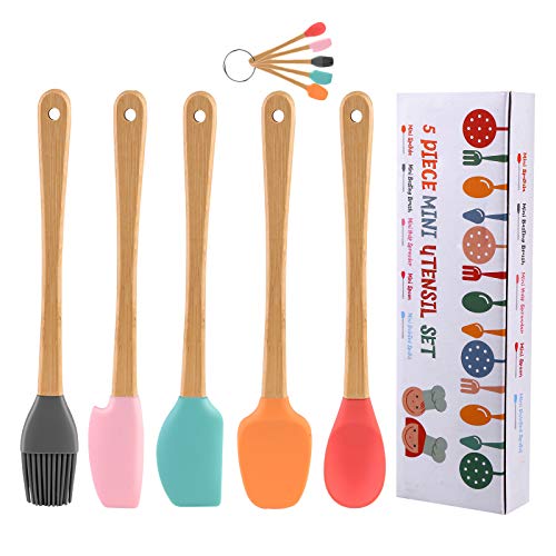 Mini Silicone Spatula Tiny Kitchen Utensils Set of 5 Nonstick Cookware