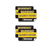 Defender SP100-ST 4 Pack of Window Warning Stickers with UV Fade Protection (Black)