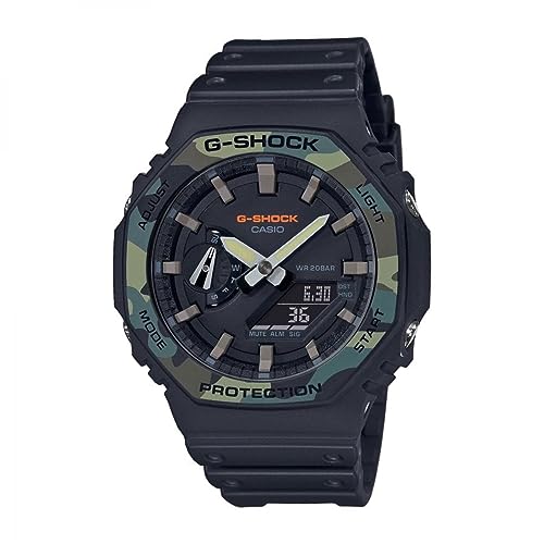 Reloj Cuarzo Unisex 45.00mm con dial Analógico Negro y Correa de Resina Negra GA-2100SU-1AER