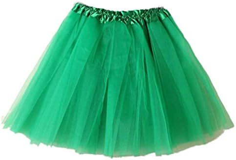 Women Ballet Tutu Layered Organza Lace Mini Skirt Green