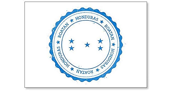Insignia de la bandera de Roatan. Sello de viaje vintage con ...