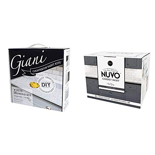 Giani Countertop Paint Kit, White Diamond & Nuvo Cabinet ...