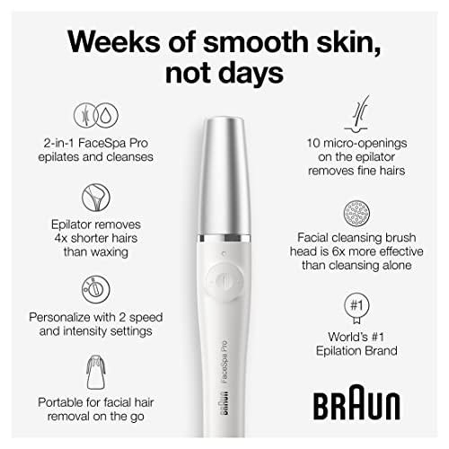 Braun Face Epilator Facespa Pro 910, Facial Hair Removal for Women