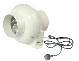 AirTech-UK 4 Inch Inline Duct Fan – 100mm Extractor For Bathroom, Hydroponics, Workshop