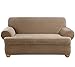 SureFit Stretch Pinstripe Separate Sofa Slipcover - Taupe (SF35825)
