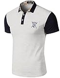 Slim Fit Color Block Polo Short Sleeve Shirt Print Point Collar Tops