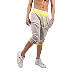 Meilaier Men's Capri Pants Cropped Pants Casual Slim Fit Harem Short Pant