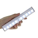 LED Under Cabinet Lighting Dimmable, Cabinet Lamp Tinkin Light USB Rechargeable Wireless PIR Motion Sensing Light Bar with Magnetic Strip Wall Light
