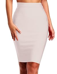 Falda para dama, color sólido, para llevar al trabajo, talla XL