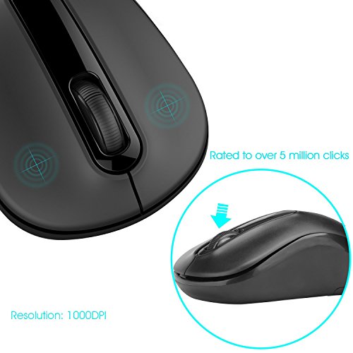 Rii Wireless Mouse with 1000DPI for PC, Laptop, Computer, and MacBook,Included Wireless USB dongle