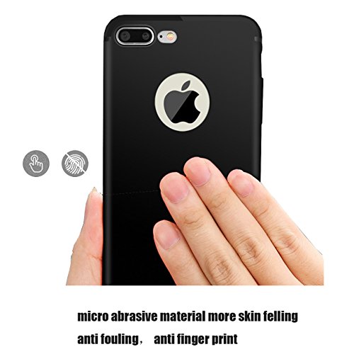 CaseHQ iPhone 7 plus (5.5") Case, iPhone 8 plus (5.5") Case,[Ultra-Thin] & [Soft touch] Premium Matte TPU rubber Protect Cover for iPhone 7/8 plus (5.5 inch) (Black)
