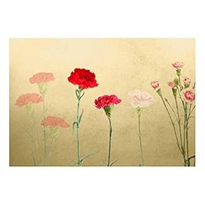 Red and Pink Carnations with Copper Textured Background - Wall Mural, Removable Sticker, Home Decor - 66x96 inches